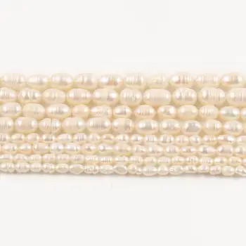 Naturlig Hvid ferskvandsperle Perler Ris Form Pearl Perler Til Smykker at Gøre DIY Kvinder Armbånd Charms Øreringe Halskæde 15