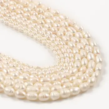 Naturlig Hvid ferskvandsperle Perler Ris Form Pearl Perler Til Smykker at Gøre DIY Kvinder Armbånd Charms Øreringe Halskæde 15