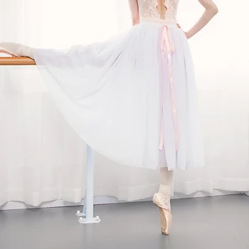 Ballet Tutu Dans Tyl Tutu Lang Ballet Skirt Karakter Nederdel, Hvid Ronmantic Danse Ballet Tutu Kjole Ballerina Dancewear