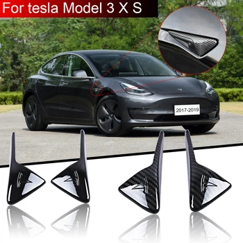 - Bil klistermærker ændret dekoration på begge sider af kroppen Black carbon fiber For Tesla Tesla Model 3 X S 2017-2020