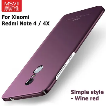 For Xiaomi Redmi Bemærk, 4x Tilfælde Msvii Silm Matteret Cover Til Xiaomi Redmi Note 4 Global Case Xaomi PC Cover Til Redmi Note4X Tilfælde