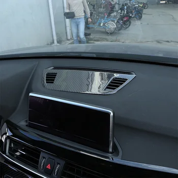 Til BMW X1 X2 F47 F48 2016-2020 Ægte Carbon Fiber 3D Klistermærke Center Kontrol Konsol Dashboard Højttaler Dække Trim Bil Tilbehør