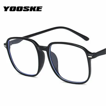 YOOSKE Anti Blå Lys Briller Ramme Mænd Kvinder Overdimensionerede Pladsen Gennemsigtige Briller Rammer Klart TR90 Computer-Briller