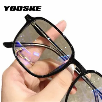 YOOSKE Anti Blå Lys Briller Ramme Mænd Kvinder Overdimensionerede Pladsen Gennemsigtige Briller Rammer Klart TR90 Computer-Briller