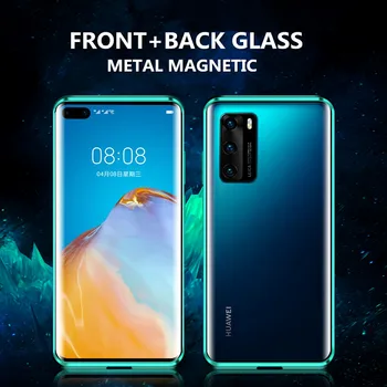 360° Magnetisk Metal Dobbelt Side Glas Til Huawei Honor Mate 30 20 Lite P30 P20-P40 Pro 8X 9X Y9 Prime S Smart Z 2019 Dække
