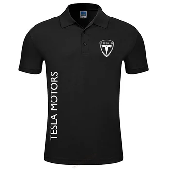 Mænd Sommeren Polo Shirt Brand Mænds Mode Korte Ærmer Tesla motors Polo shirt Mandlige Solid Åndbar Toppe