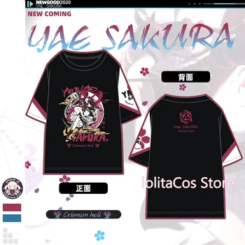 Anime Honkai Effekt 3 Yae Sakura Cosplay Casual Figur Udskrivning af Kort Ærme T-shirt Tee Mænd Kvinder Studerende Toppe Sommer