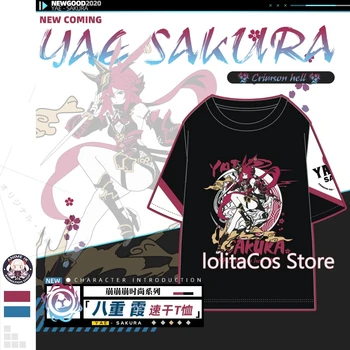 Anime Honkai Effekt 3 Yae Sakura Cosplay Casual Figur Udskrivning af Kort Ærme T-shirt Tee Mænd Kvinder Studerende Toppe Sommer