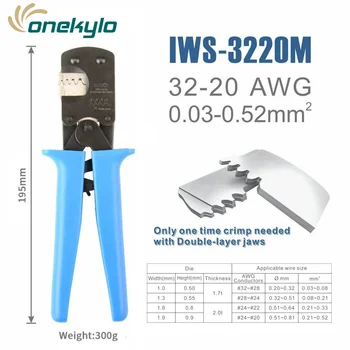 IWS-3220 Crimpning Tang Hånd Crimper Værktøjer til JSO SHD,MARMELADE,TYCO D-100,osv. Crimp Række 0.03-0.5mm2 (AWG: 32-20) IWISS hånd værktøj