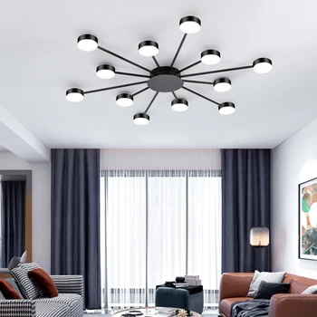 Moderne minimalistisk guld/sort akryl LED Loft lampe Nordiske hjem indendørs belysning stue, soveværelse, køkken loft lys