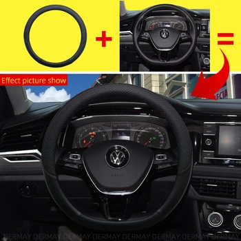 DERMAY Mærke Læder Rattet Dækning for VW ATLAS VILORAN Volkswagen Golf 7 Auto Interiør Tilbehør