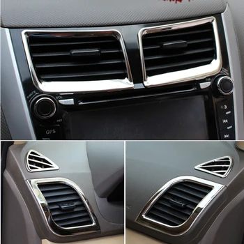 6 Stk/sæt nye design ABS-krom interiør luftudtag dekoration ring for Hyundai Solaris Verna accent sedan, hatchback 2011-