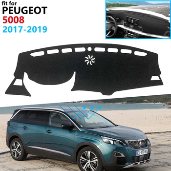 Dashboard Dækker Beskyttende Pad for Peugeot 5008 2017 2018 2019 2020 Bil Tilbehør Dash Board Parasol Tæppe Anti-UV Dashmat