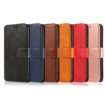 Note 9 Solid Farve PU Læder Flip Wallet taske til Samsung Galaxy S8 S9 S10 plus S10e for Samsung Note 8 Telefon Stand Holder Sag