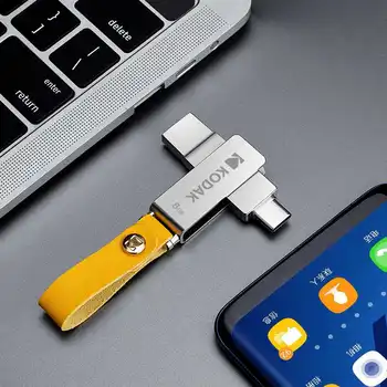 KODAK USB3.0 Type-C 2-I-1 Flash-Drev Nøglen i USB-Stick med Høj Hastighed Drive 32GB, 64GB 128GB Ekstern Storage Til Telefonen, Tablet-PC