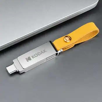 KODAK USB3.0 Type-C 2-I-1 Flash-Drev Nøglen i USB-Stick med Høj Hastighed Drive 32GB, 64GB 128GB Ekstern Storage Til Telefonen, Tablet-PC