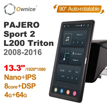 1920*1080 Android 10.0 Ownice 13,3 Tommer Rotation Autoradio til Mitsubishi PAJERO Sport 2 200 Triton 2008 2016 bilradioen Automatisk GPS