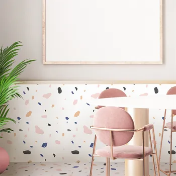 Farverige Terrazzo-Væg Dækning af Papir, Selvklæbende Aftagelige vægklistermærker Stue, Soveværelse Dekoration Tapet DIY Home Decor