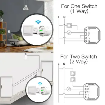 2 Stykker Tuya Wifi Smart Light Switch Diy-Breaker Modul Smart home Automation Wi-Fi Skifte Arbejder med Alexa, Google Startside IFTT
