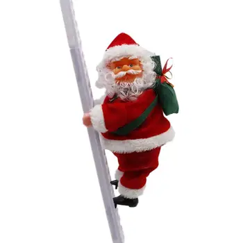 Elektrisk Santa Claus Klatre op på Stigen for juletræ Offentlig Hængning Ornament Indretning Jul Xmas Party vægdekoration