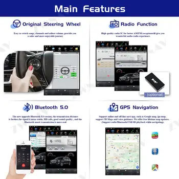 Tesla Skærmen Android 9 Multimedia-Afspiller For Hyundai Santa Fe ix45 2013-2018 bil GPS Navigation-Audio Radio stereo head unit