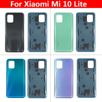 Nye Back Glas Bag Cover Til Xiaomi Mi 10 Lite Batteriet Dør Boliger Batteri bagcover Med Lim Lim