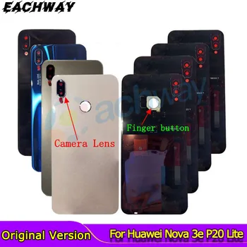 For Huawei P20 Lite Tilbage Batteriet Glas Cover+Kamera Linse til Huawei P20 Lite batteridækslet Nova 3e bagpanel Boliger Tilfælde Panel