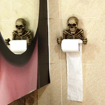 Kreative Kraniet Papirholder Vægmonteret Toilet Papir Opbevaringsboks Badeværelse Opbevaringsboks