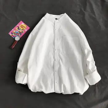 Efteråret Afslappet Oversize Kvinder Shirts Lange Ærmer Plaid Kvindelige Bluser Shirt Dame Kontor Harajuku Toppe I 2020 Tøj