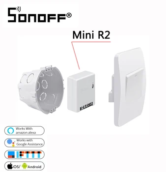 Sonoff Mini R2 Smart Switch Wifi To-Vejs Lyset Skifter Hjem DIY App Fjernbetjening Timer stemmestyring Arbejde Med Alexa, Google Startside