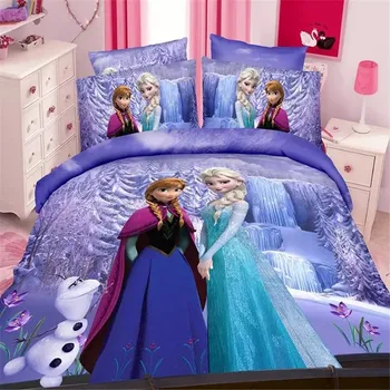 Disney Frosne print lagen sæt twin enkelt størrelse Alsa Anna prinsesse duvet cover piger kids soveværelse indretning sengelinned pudebetræk
