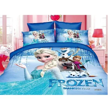 Disney Frosne print lagen sæt twin enkelt størrelse Alsa Anna prinsesse duvet cover piger kids soveværelse indretning sengelinned pudebetræk