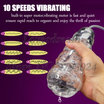 Stærk Sugende Oral Blowjob Maskine 10 Speed Vibrator Lufttryk Penis Forsinkelser Træner Mandlige Masturbator Sex Legetøj Til Mænd