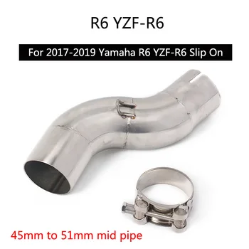 ( Midten af Røret ) for Yamaha R6 YZF-R6 2017-2020 udstødningsrøret Slip På 45/51 mm Motorcykel Midt led-Rør i Rustfrit Stål Converter