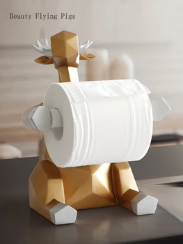 Nordisk enkel hjorte, rulle papir indehaveren dekoration kreative stue sofabord bordplade tissue box hjem køkken servietholder
