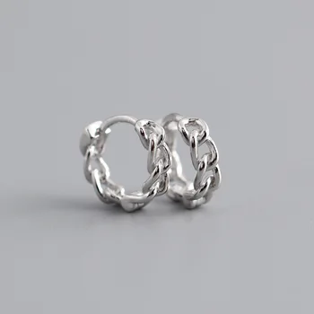 1Pair Piercing 925 Sterling Sølv Øreringe til Kvinder 2020 Tendens Smykker Diameter 8 mm Kæde Cirkel Øreringe Gaver til nytår