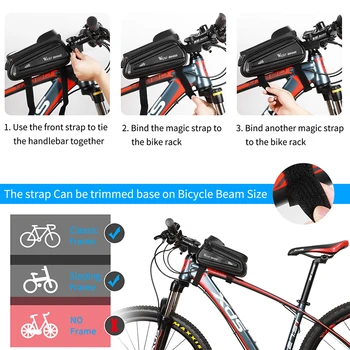 WEST CYKLING Vandtæt Cykel Taske 6.0-7.2 Tommer Telefon Taske Foran Frame Taske Følsom Touch Skærm MTB Cykel Tilbehør