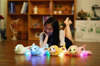 35/50 cm Kawaii Lysende Teddy Hunde Plys Legetøj Dukke Farverige LED Lysende Hvalp Hund tøjdyr børn Børn Fødselsdagsgave