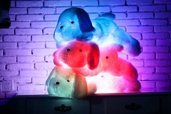 35/50 cm Kawaii Lysende Teddy Hunde Plys Legetøj Dukke Farverige LED Lysende Hvalp Hund tøjdyr børn Børn Fødselsdagsgave