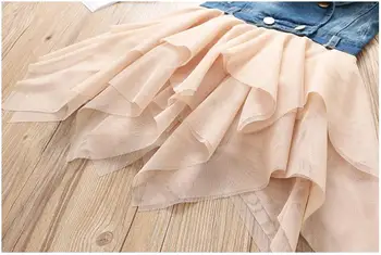 Piger, af denim kjole foråret kostume til børn piger jeans skjorte kjole boutique koreanske tutu kjole til barn 2-8Yrs