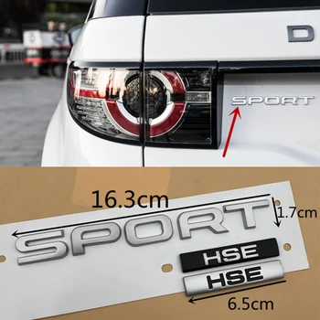 Original Skrifttype SPORT Breve Emblem Bil Styling Kuffert Logo for Land Rover Range Rover Mærkat-2018 Mat Sølv Blank Sort