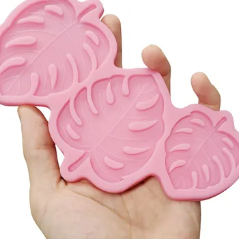 Banana Leaf Formet Fondant Værktøjer Klæbende Silikone Forme Kage Udsmykning Mould Gumpaste Håndværk Dessert Pink Bradepande K772
