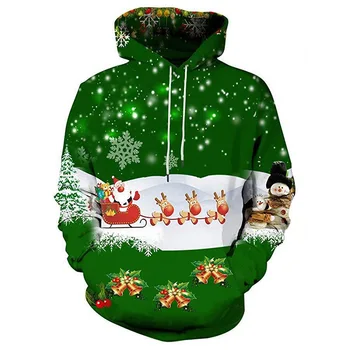 2020 Efteråret og Vinteren Glædelig Jul Hættetrøjer & Sweatshirts Dekoration Mænd Kvinder Jul Familie Casual Polyester Hættetrøjer