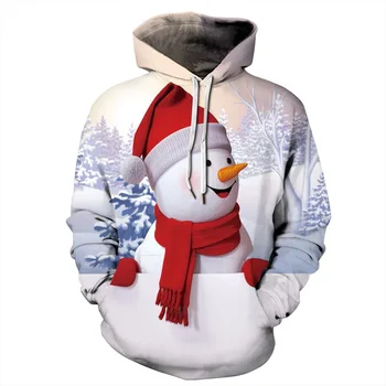 2020 Efteråret og Vinteren Glædelig Jul Hættetrøjer & Sweatshirts Dekoration Mænd Kvinder Jul Familie Casual Polyester Hættetrøjer