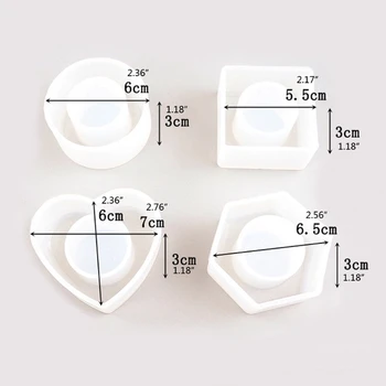 4 Figurer Minimalistisk Servietholdere Ring Harpiks Forme Kit Runde Sqaure Hjertet Sekskant Serviet Spænder Harpiks Støbeform Kit