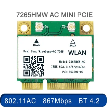 Trådløse Dual-Band 1200Mbps AC7265 Mini-PCI-E Wifi Bluetooth 4.2 Kort 2,4 G 5Ghz 802.11 ac Adapter Til Bærbar Bedre end 7260HMW