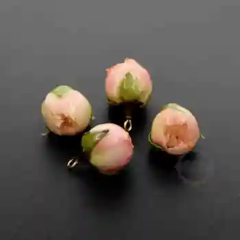 15-20MM Real Rød Beige Gul Pink Bevaret Tør Rose Blomst med Epoxy Fyldt DIY-Øreringe Charme Forsyninger 1800397