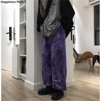 Elastisk Linning Løs Harem Broderi Tie Dye Kontrast Jogger Pant Women Mand Streetwear Koreanske Harajuku Punk, Hip Hop
