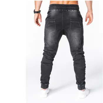 Efterår og Vinter Nye Mænd-Stretch-Jeans Business Casual Classic Fashion Style Denim Bukser Mandlige Sort Blå Lange Bukser