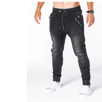 Efterår og Vinter Nye Mænd-Stretch-Jeans Business Casual Classic Fashion Style Denim Bukser Mandlige Sort Blå Lange Bukser